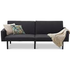 Check spelling or type a new query. Modern Mid Century Style Futon Sofa Bed With Black Linen Upholstery Fastfurnishings Com