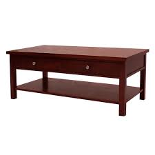 The three storage drawers help to. Donnieann Oakdale 47 In Cherry Large Rectangle Wood Coffee Table With Drawers 601933 The Home Depot
