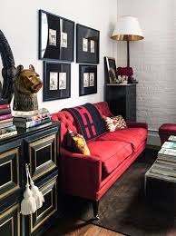 Red And Black Can Often Feel Harsh But The White And Gold Warm It Up Living Room Decor Living Decor Living Room Inspiration