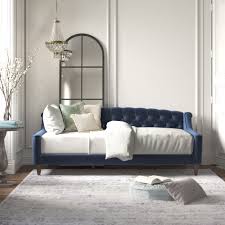 By baxton studio (3) lennon blue queen size daybed with trundle. Velvet Daybeds You Ll Love In 2021 Wayfair