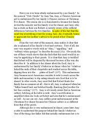 Get started with a free account. Annotated Fish Cheeks Sample Essay Foods