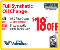 Monro Muffler Promotions Coupons Oil Change Synthetic Oil Brake Inspection