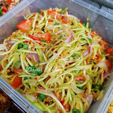 Thai mango salad with fried fish | ikan siakap kerabu mangga. Dapur Arang Kerabu Mangga Ala Thai Terliur Pulak Facebook