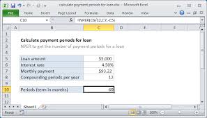 Excel Formula Calculate Payment Periods For Loan Exceljet