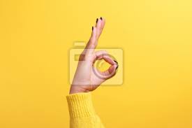 You can now change the background of one of these shapes to fill it with a yellow gradient style. Hand Ok Sign Over Trend Yellow Background Leinwandbilder Bilder Null Ja Gelb Myloview De