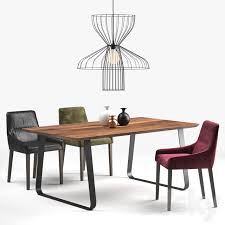 Midas long 4 chair bar set white cushion. 3d Models Table Chair Ligne Roset Long Island Chair Vilna Table Parachute Lamp