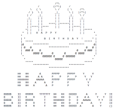 Ascii art messages also offer frames, ascii art text, text faces and the ability to add character styles and many more! Happy Birthday Ascii Text Art Text Art Happy Birthday Art Ascii Art