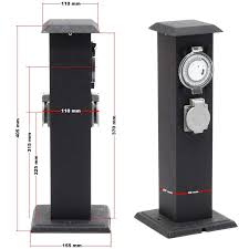 Komake außensteckdose steckdose ip66 wetterfest für außenbereich, wandsteckdose staubdicht feuchtraum aufputz schutzkontakt außensteckdose,outdoor steckdose für den außenbereich mit. 2 Fach Aussensteckdose Steckdosensaule Energiesaule Metall Outdoor Garten Aussen Zeitschaltuhr Ip44 61351