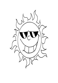 Print and color summer pdf coloring books from primarygames. Coloring Pages Sun Wearing Sunglasses Coloring Page
