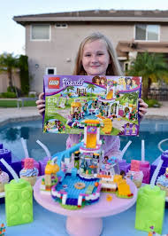 Lego Friends Party Poolside To Celebrate The End Of Summer Lego Friends Party Lego Friends Birthday Party Lego Friends