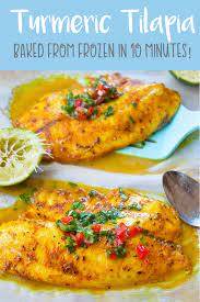 Turmeric Baked Tilapia Bright Roots Kitchen Recipe Frozen Fish Recipes Baked Tilapia Recipes Baked Tilapia