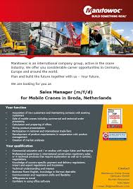 Zimbra provides open source server and client software for messaging and collaboration. Sales Manager M F D For Mobile Cranes Job Portal Vertikal Net