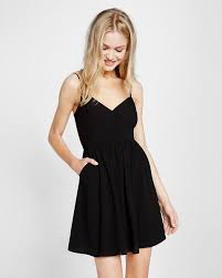 Button Front Cami Dress Cami Dress Dresses Black Short Dress