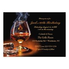 Elegant Happy Birthday Pictures For Men Masculine Cigars Brandy Cognac Snifter Monogram Invitation Zazzle Com Monogram Invitation Cigar Birthday Party Cigar Party