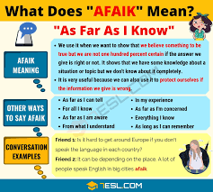 Afaik Meaning What Does Afaik Mean Useful Text Conversations 7 E S L Conversational English English Vocabulary English Words