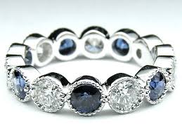Diamond Blue Sapphire Vintage Eternity Wedding Ring This Is Amazing I Want My Wedding Ring To Emerald Engagement Ring Set Jewelry Diamond Wedding Bands