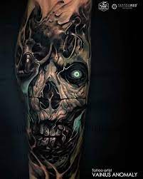 Tattoo sketches tattoo drawings art drawings skull tattoos cool tattoos art minimaliste bottle tattoo flash art future tattoos. Horror Realism By Vainius Anomaly Inkppl Skull Sleeve Tattoos Evil Tattoos Evil Skull Tattoo