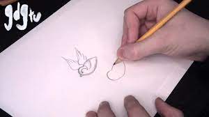How To Draw Swallows And Sparrows - Traditional Tattoo Flash - Youtube
