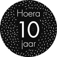 Stickers Hoera 10 Jaar 20 Stuks Alle Stickers Hippekaartjeswinkel