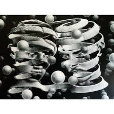 Vintage Escher Print Bond Of Union 1956 Surrealist Art Black White To Frame On Ebid Canada 185576452 Escher Art Mc Escher Art Art