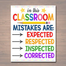 Classroom Decor Mistakes Are Proof You Re Trying Poster Classroom Poster Educational Motivational Poster Mistakes Expected Respected School Guidance Counselor Classroom Posters Teacher Classroom Posters