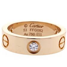 Cartier Three Diamond Pink Gold Love Ring Love Ring Cartier Love Collection Pink And Gold