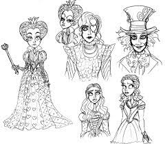 La idea de diseñar alicia en el país de las maravillas fue aterradora al principio, porque cada personaje es muy querido y cobra vida en muchas tradiciones. Tim Burton Drawings Alice In Wonderland Google Search Tim Burton Drawings Sketches Coloring Books