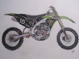 Hand Drawn Motocross Bike Using Coloured Pencil Motocross Zeichnen Motor