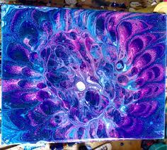 I mix all my paints with floetrol and water. Acrylic Pour Painting With Strainer Painting Inspired