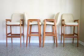 Pair Of Danish Modern Teak Bar Stools Vintage Benny Linden Etsy Bar Stools Scandinavian Furniture Design Dining Room Chair Cushions