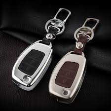 Кожен калъф за ключове на автомобила калъф за Hyundai Santa Fe IX35 Accent  Solaris Tucson HB20