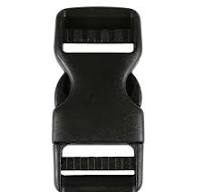 1 Inch Plastic Side Release Buckle Double Adjust Black