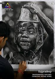 Charcoal Drawing By Student Kids Drawing Student Artwork College Art Art Dehradun