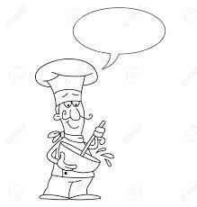 Finally download and share it. Monochrome Outline Cartoon Chef With Speech Bubble For Own Text Isolated On White Background Royalty Free Cliparts Vectors And Stock Illustration Image 28463560