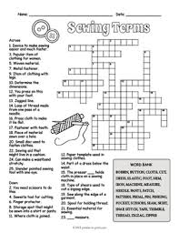 Enter your words and definitions in the area provided, one word/definition pair per line of input. Sewing Terms Crossword Puzzle Worksheet 4 Versions By Puzzles To Print