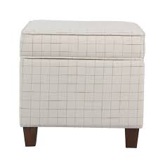 This piece is crafted from manufactured wood and upholstered with faux bonded. Wooden Square Ottoman With Grid Patterned Fabric Upholstery And Hidden Storage Beige And Brown Overstock 27981478