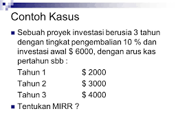 Metode penilaian investasi pendahuluan  dalam menentukan usulan proyek investasi mana yang akan diterima atau ditolak  maka usulan proyek investasi tersebut harus dinilai metode penilaian  metode periode pengembalian (payback periode/method)  metode nilai sekarang bersih. Contoh Soal Metode Penilaian Investasi Cara Golden