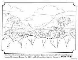 Great for your vbs, sunday school or homeschool activities. 12 Spies Coloring Page Moses Jewish Services