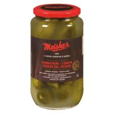 Cucumbers, water, white vinegar, salt, calcium chloride, spices (contains mustard seed), sodium benzoate, natural flavours, dehydrated garlic, turmeric, polysorbate 80. Kosher Dill Pickles