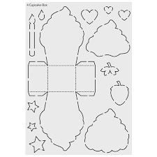 Halterung für 3 mm schablonen. Design Schablone Cupcake Box Din A3 Schablonen Geschenktaschen Boxen Deko Geschenkartikel Ideen Mit Herz
