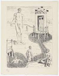 Giorgio De Chirico L Idolo Nei Bagni Misteriosi The Idol In The Mysterious Baths Plate Folio 15 From Mythol De Chirico Lithograph Architecture Art Design