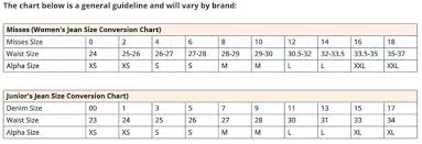 60 Expository Womens Juniors Size Conversion Chart
