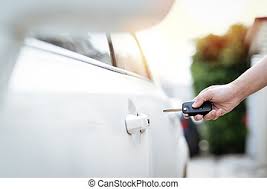 Unlocking a car door that opens up without a key. Press The Button To Open Car Door Canstock