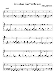 Ukulele and vocal arrangement of somewhere over the rainbow from uke'n' roll. Israel KamakawiwoÊ»ole Somewhere Over The Rainbow Sheet Music For Piano Solo Musescore Com