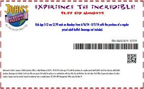 2 99 Kid Mondays Incredible Pizza Pizza Coupons Kids