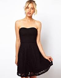 Image 1 Of Asos Structured Lace Bandeau Skater Dress Dresses Lace Skater Dress Asos Dress