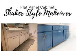 You can sometimes find these panel kits at home depot or lowe's. Adding Shaker Trim To Flat Panel Cabinets Hometalk