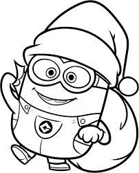 Dessin a imprimer de noel. Coloriage Minion Noel Et Dessin A Imprimer