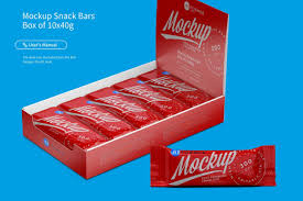 Download Mockup Snack Bars Box Of 10x40g Snack Bar Packaging Mockup Mockup PSD Mockup Templates