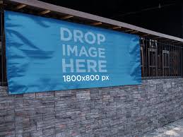 Placeit Horizontal Banner Mockup Hanging Outside At A Bar Banner Outdoor Banners Free Banner